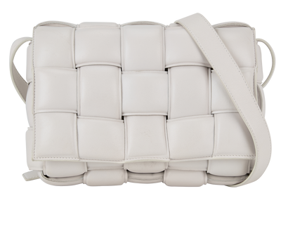 Padded Cassette, £995, Handbags, White, Leather, Front view